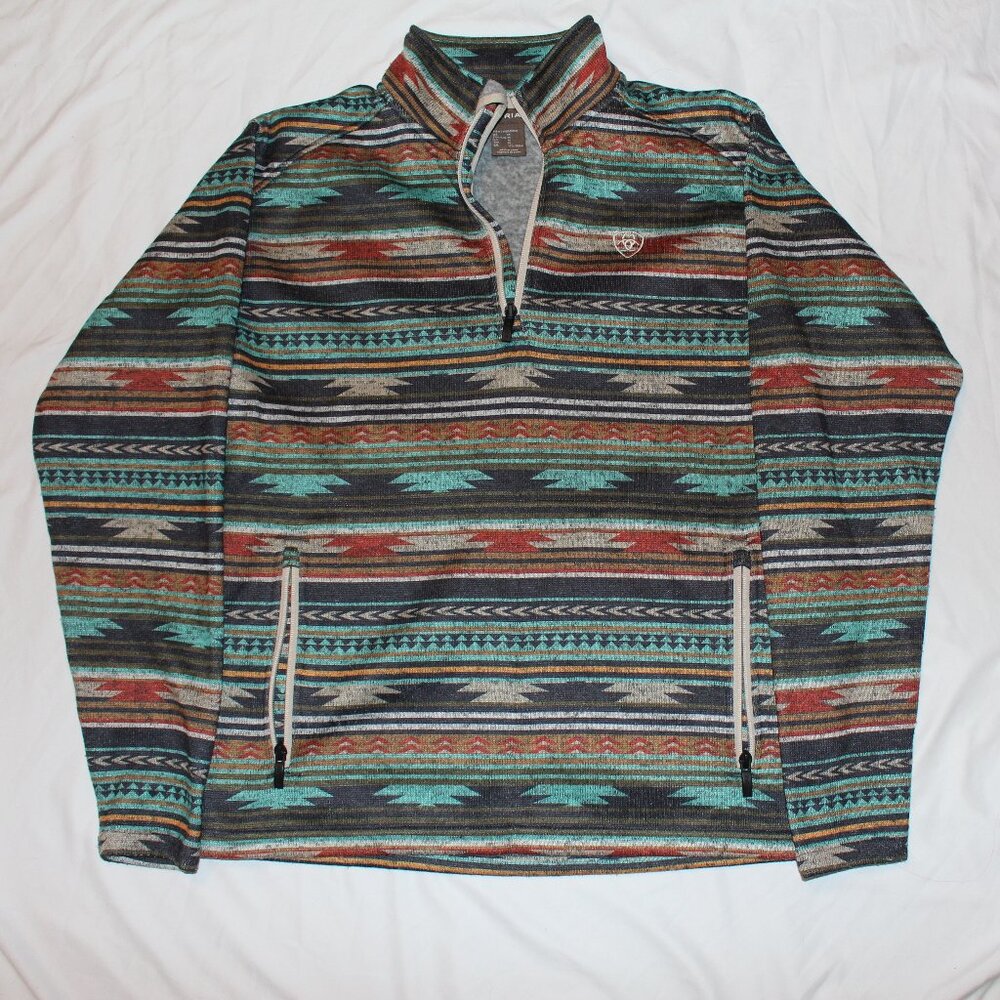 Ariat "Caldwell" Western Print 1/4 Zip Size M